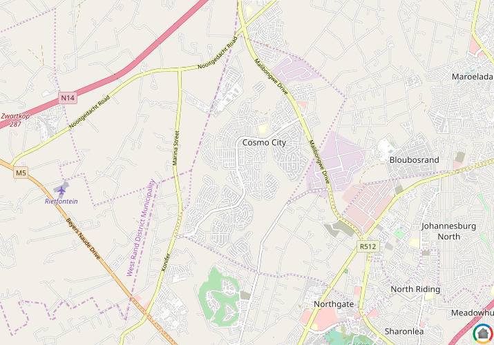 Map location of Cosmo City